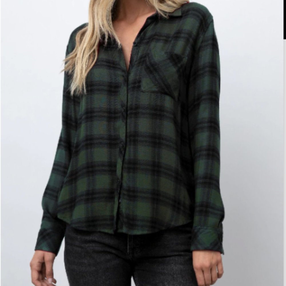 Rails, Flannel Plaid Button-Down, Size S - image 1